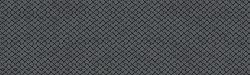 黒色の和柄模様（花菱）のバナー背景ベクターイラスト