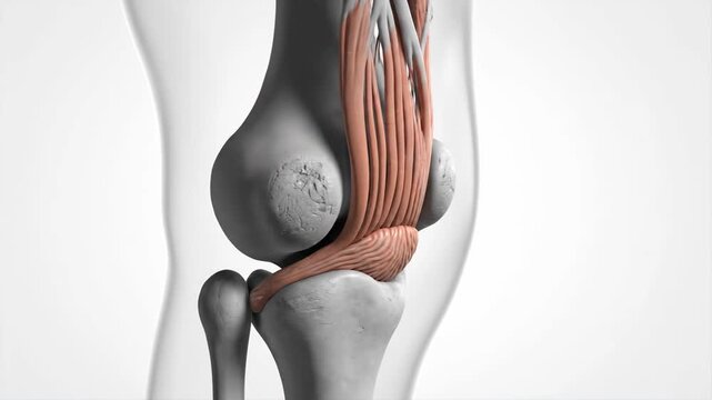 Medical Animation: Detailed Anatomy of Human Patellar Ligament and Tibial Tuberosity