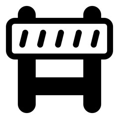 Roadblock icon for obstruction and caution