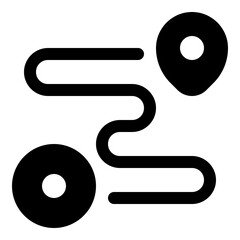 Route icon for navigation and travel