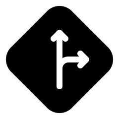 Straight right icon for direction and navigation