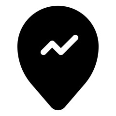 Pin location with chart icon for tracking and mapping