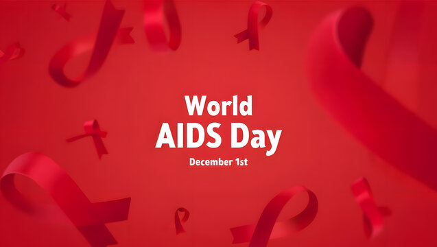 World aids day red ribbon awareness background