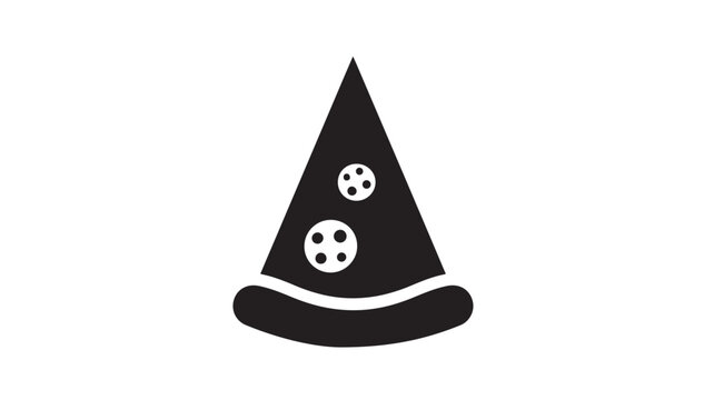 Pizza slice icon simple black glyph vector illustration isolated on white background for menu design - Powered by Adobe