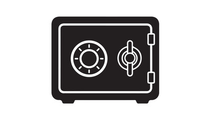 Black safe icon simple glyph vector illustration isolated on white background for banking and security concepts
