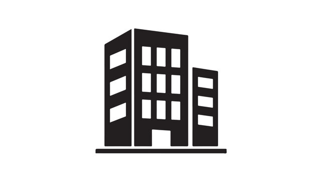 Building icon simple black glyph vector illustration isolated on white background for web design and user interface