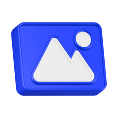 3d rendering icon picture in blue color