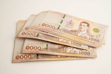 Thai baht banknote money, investment economy, accounting business and banking.