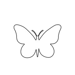 A large black outline butterfly symbol on the center. Illustration on transparent background