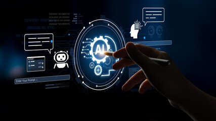 A user interface for a generative AI application. The platform allows users to enter prompts, engage in chatbot conversations, and generate new creative or analytical content. Fermion