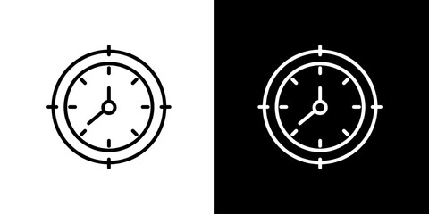 Clock Icon Set Minimalist Designs for Time, Punctuality, and Deadline Concepts