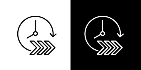 Streamlined time icon concept with fast forward arrows, symbolizing quick updates, rapid delivery, and efficient workflows