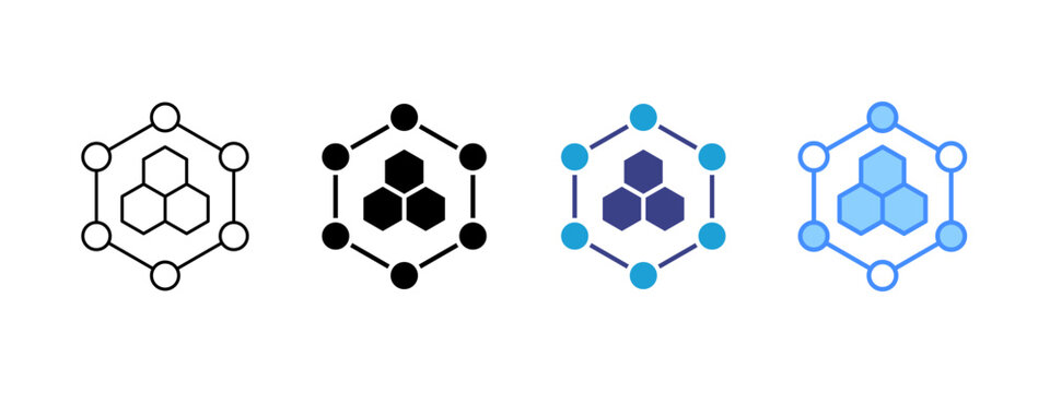 Nanotech icon set multiple style collection