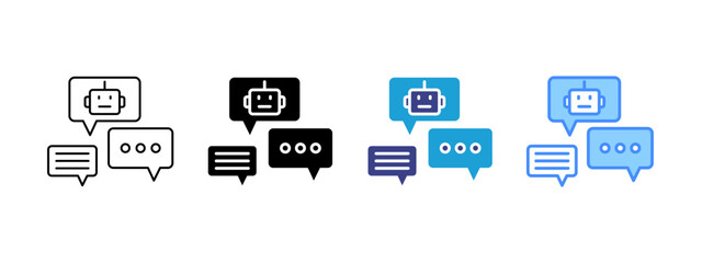 Chatbot icon set multiple style collection