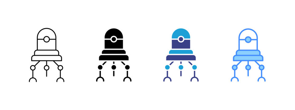 Nanobot icon set multiple style collection