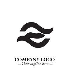 Elegant Black Wave Logo Symbol on a Clean White Background for Modern Minimalist Branding Design Art