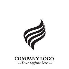 Elegant Black Wave Logo Symbol on a Clean White Background for Modern Minimalist Branding Design Art