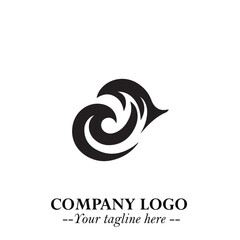 Elegant Black Wave Logo Symbol on a Clean White Background for Modern Minimalist Branding Design Art