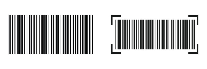 Vector bar code icon isolated on white background