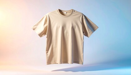 Beige T-Shirt Elegance Minimalist Style with Subtle Lighting