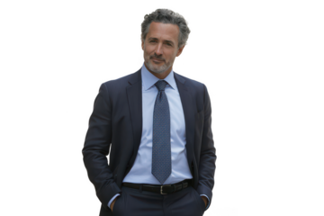 Man in suit isolated on transparent background