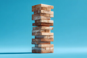 Tower board game on a blue background
