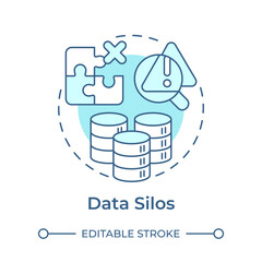 Data silos soft blue concept icon. Database system, information organization. Round shape line illustration. Abstract idea. Graphic design. Easy to use in infographic, presentation © IMG visuals icons
