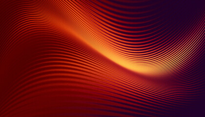 abstract orange, red and black background with wavy lines.