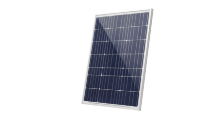 Solar panel photovoltaic cell for renewable energy generation isolated on transparent background