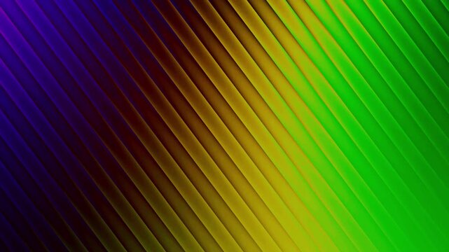 Vibrant Diagonal Ribbed Texture with Green to Purple Color Gradient and Light Reflection abstract background