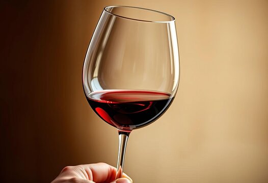 A hand holding a wine glass, red wine swirling inside, wine glass, relaxation