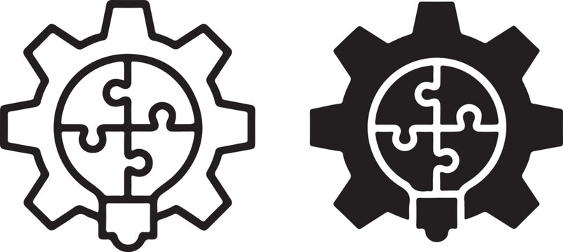 solution development problem solving vector icon