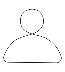 Single Line User Icon Diagram – Minimal Continuous Line Drawing of Person Symbol