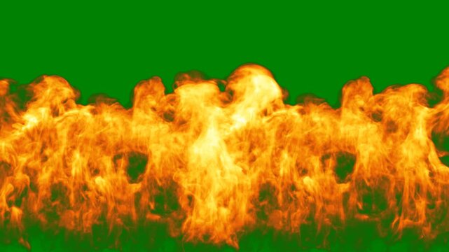 A green screen with white background and fire flames on red orange smoke border animated chromakey background emotion creative composition backgrounds design frame cartoonish illustration