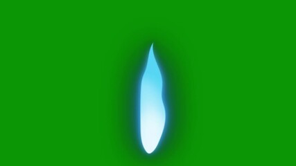 A person standing in front of green screen and with blue light coming out flame on background an oval shaped object it fire animated chromakey background movement backgrounds style