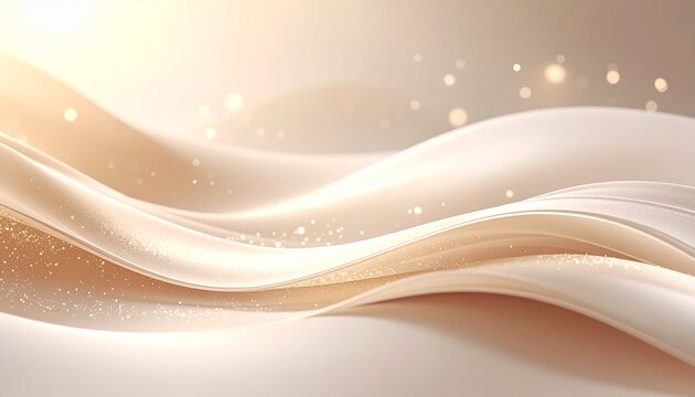 淡いゴールドの曲線とキラキラの背景