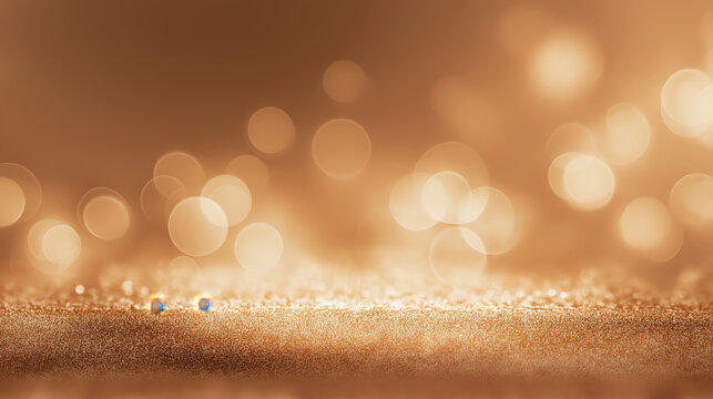 Soft golden bokeh lights background — elegant warm glow and dreamy abstract blur
