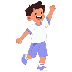 boy waving hand