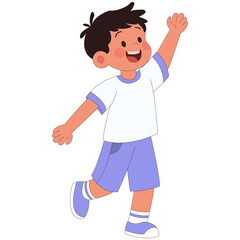 boy waving hand