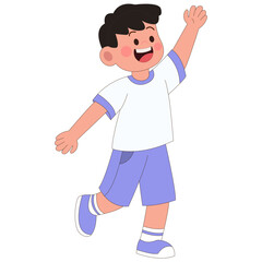 boy waving hand