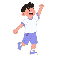boy waving hand