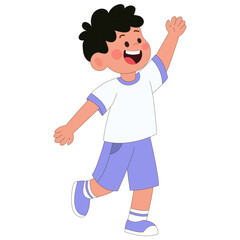 boy waving hand