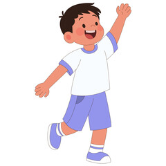 boy waving hand