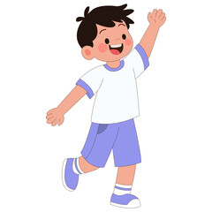boy waving hand