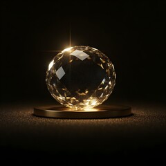 crystal ball on black background
