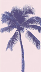 Tropical Palm Tree Silhouette with Soft Pink Background Design