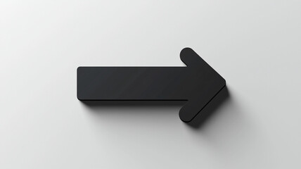 Black Arrow Symbol Pointing Right on Minimalist White Background