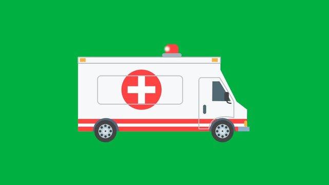 AMBULANCE ANIMATION MOTION GRAPHIC WITH CHORMA KEY 