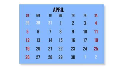 A clean and functional planner 2026 year calendar design in English, schedule month calender, organizer template, ideal for planning, scheduling, and time management designs. Vector illustration