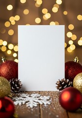 Festive Blank Card: Christmas Wishes & Warm Lights